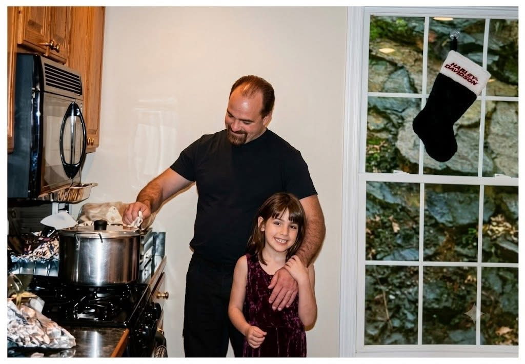 Family cooking together in the kitchen at home